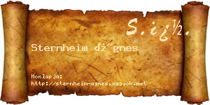 Sternheim Ágnes névjegykártya